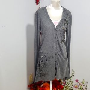 Women's Miss Me Gray Button Up Jacket Size S